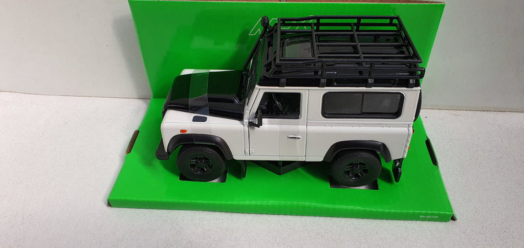 Land Rover Defender Wit-Zwart 1:24 - Welly (WEL22498SP-WHITE)