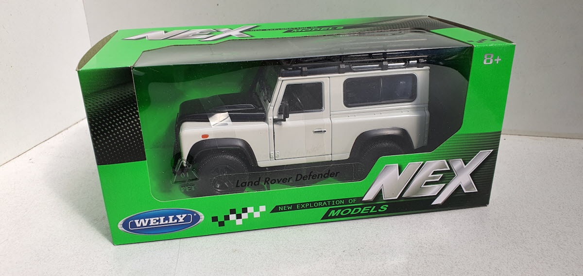 Land Rover Defender Wit-Zwart 1:24 - Welly (WEL22498SP-WHITE)