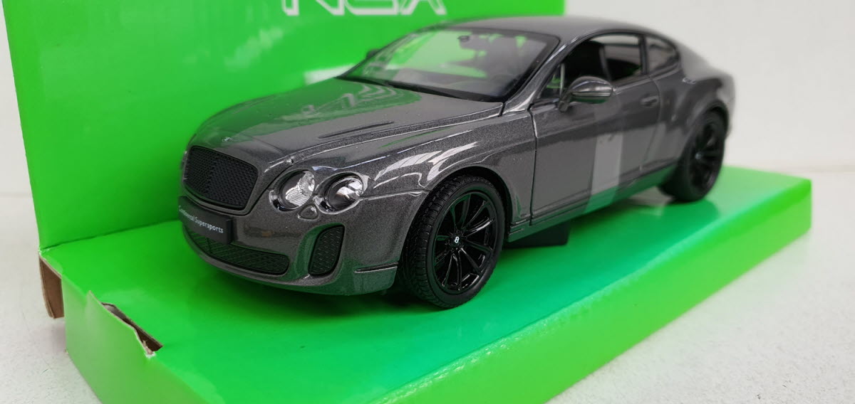 Welly: Bentley Continental Supersports Donker Grijs - Schaal 1:24