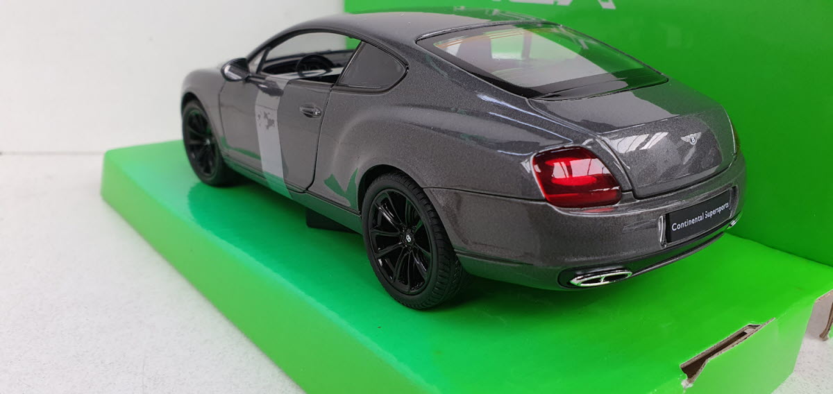 Welly: Bentley Continental Supersports Donker Grijs - Schaal 1:24