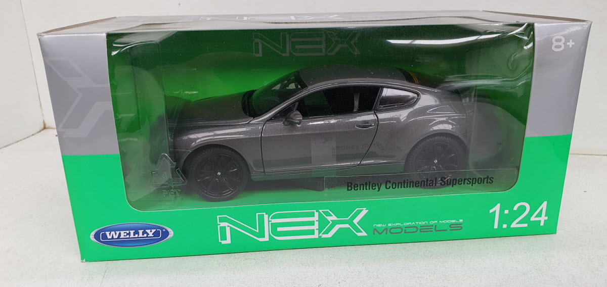 Welly: Bentley Continental Supersports Donker Grijs - Schaal 1:24