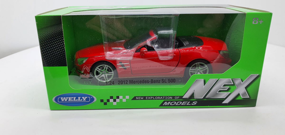 Welly: Mercedes-Benz SL 500 (R231) Rood 2012 - Schaal 1:24