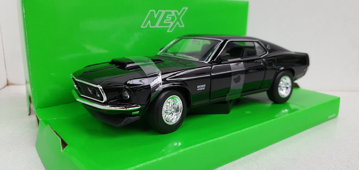 Ford Mustang Boss 429 Zwart 1969 Welly 1:24