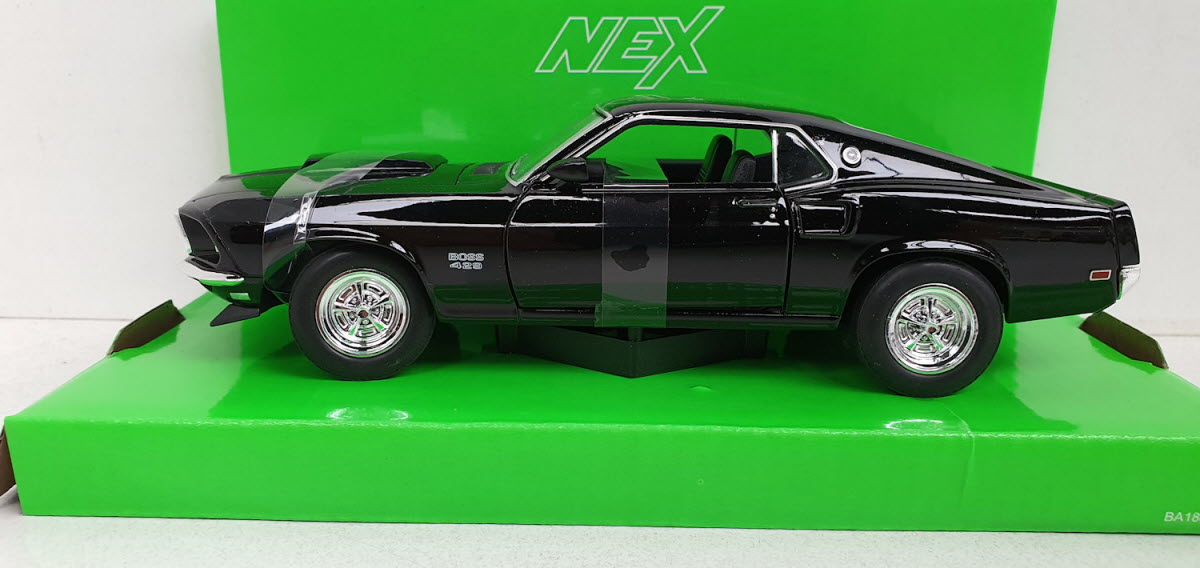 Ford Mustang Boss 429 Zwart 1969 Welly 1:24