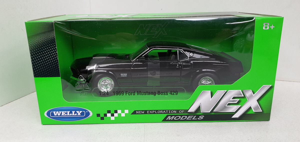 Ford Mustang Boss 429 Zwart 1969 Welly 1:24