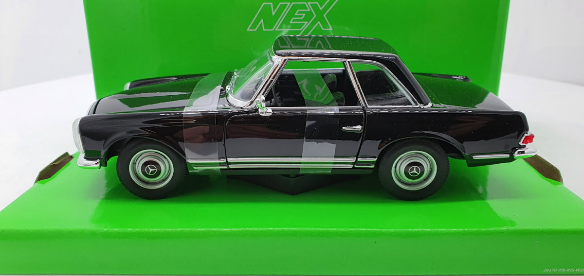 Welly: Mercedes-Benz 230 SL W113 Zwart 1963 - Schaal 1:24