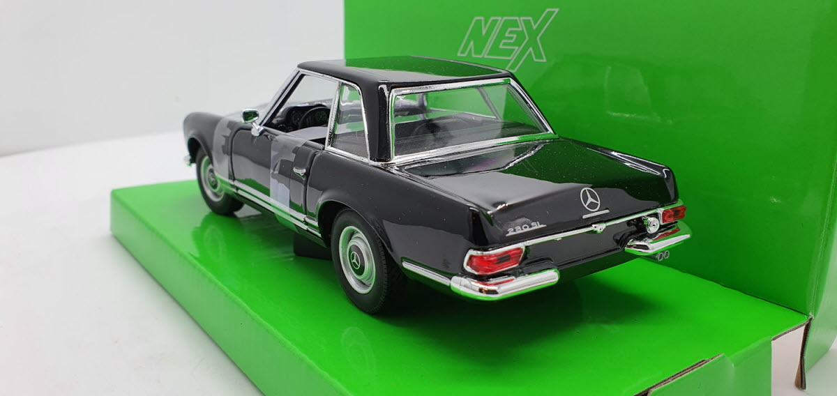 Welly: Mercedes-Benz 230 SL W113 Zwart 1963 - Schaal 1:24
