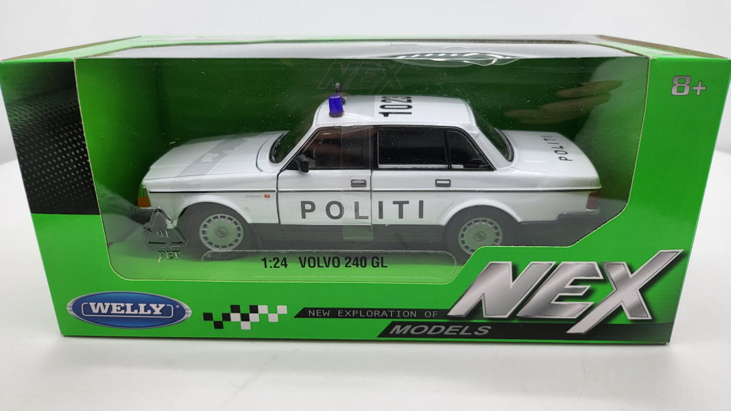 Welly: Volvo 240 GL Politie Denemarken - Schaal 1:24