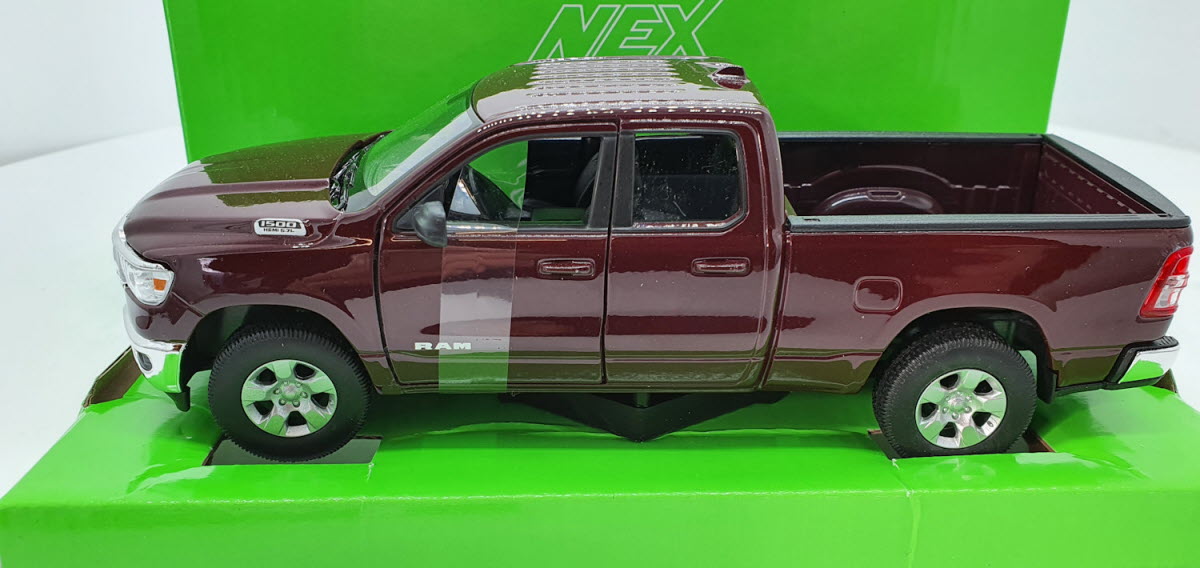 Dodge RAM 1500 Donker Rood 2019 Welly 1:24