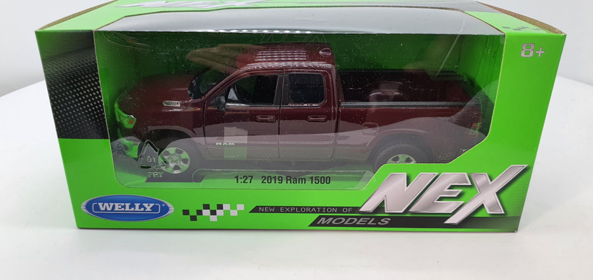 Dodge RAM 1500 Donker Rood 2019 Welly 1:24