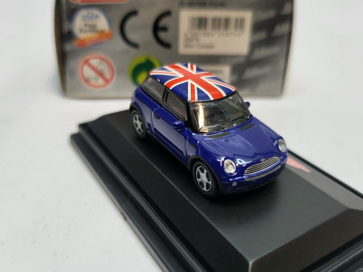 Mini Cooper Union Jack Blauw - Schuco 1:87