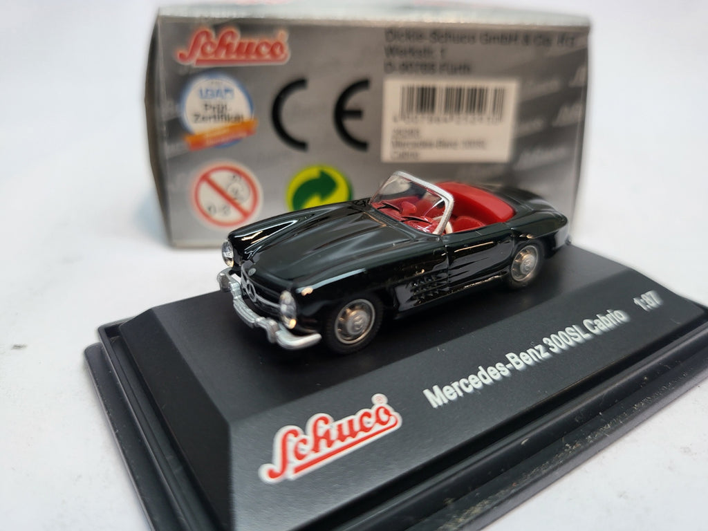 Mercedes-Benz 300SL Cabriolet Zwart/Rood - Schuco 1:87