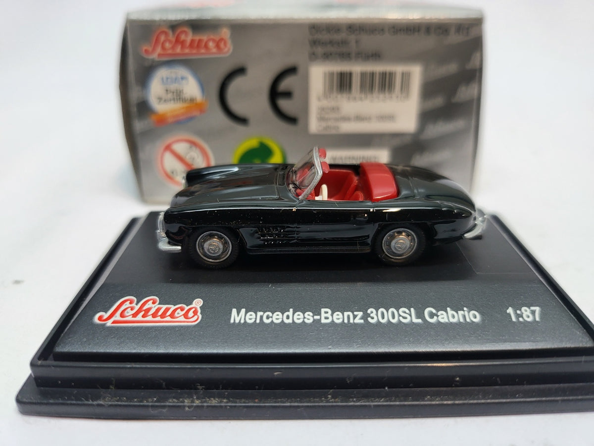 Mercedes-Benz 300SL Cabriolet Zwart/Rood - Schuco 1:87