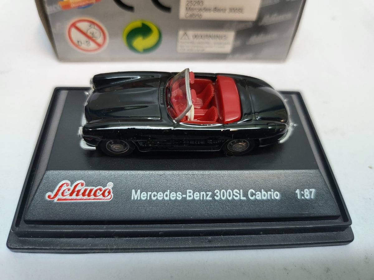 Mercedes-Benz 300SL Cabriolet Zwart/Rood - Schuco 1:87