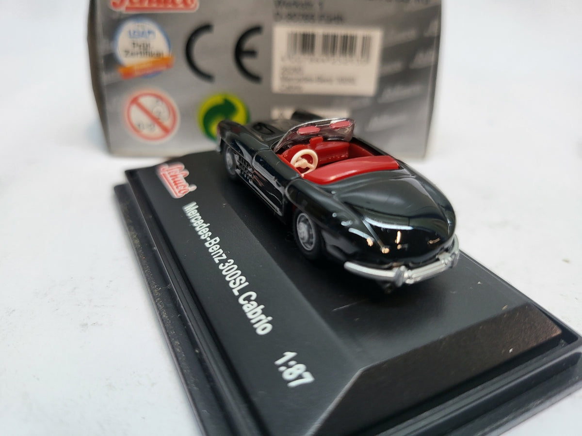 Mercedes-Benz 300SL Cabriolet Zwart/Rood - Schuco 1:87