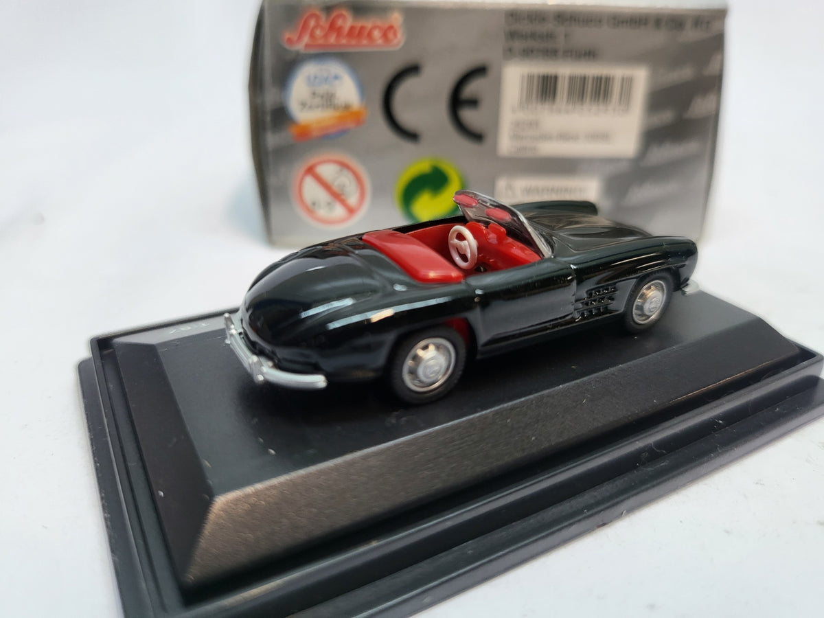 Mercedes-Benz 300SL Cabriolet Zwart/Rood - Schuco 1:87