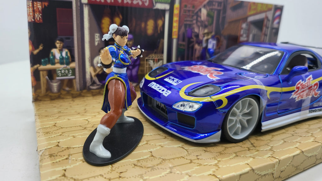 Mazda RX-7 Chun-Li Street Fighter Blauw 1993 - Jada Toys 1:24