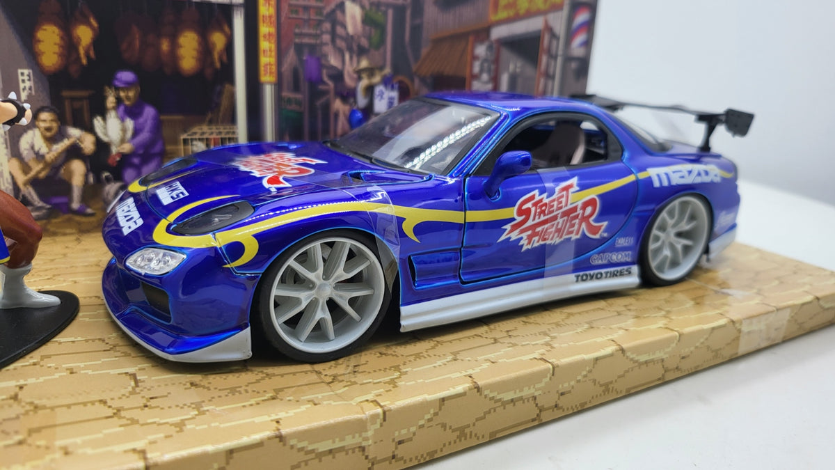 Mazda RX-7 Chun-Li Street Fighter Blauw 1993 - Jada Toys 1:24