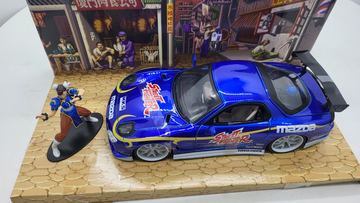 Mazda RX-7 Chun-Li Street Fighter Blauw 1993 - Jada Toys 1:24