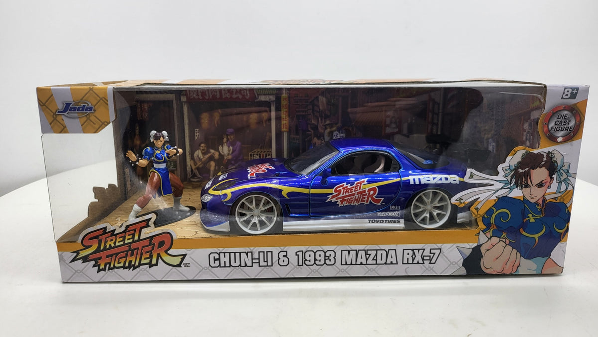 Mazda RX-7 Chun-Li Street Fighter Blauw 1993 - Jada Toys 1:24