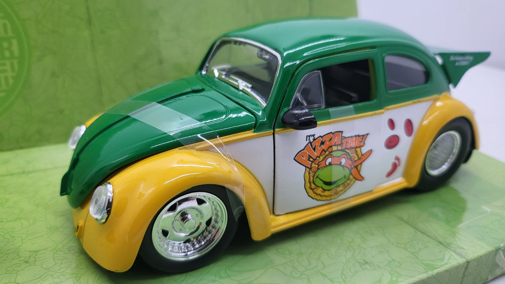 Jada Toys Volkswagen Drag Beetle Ninja Turtle Michelangelo Oranje 1959 - Schaal 1:24