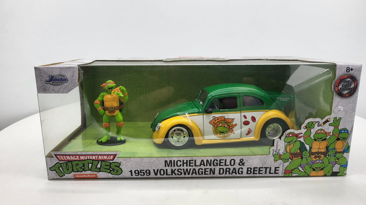 Jada Toys Volkswagen Drag Beetle Ninja Turtle Michelangelo Oranje 1959 - Schaal 1:24