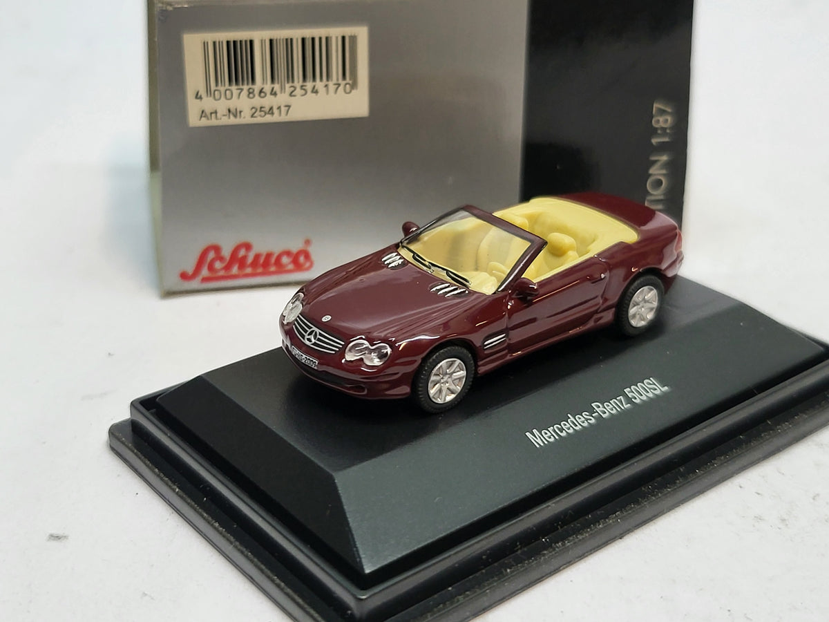 Mercedes-Benz 500SL Cabriolet Bordeaux Rood - Schuco 1:87