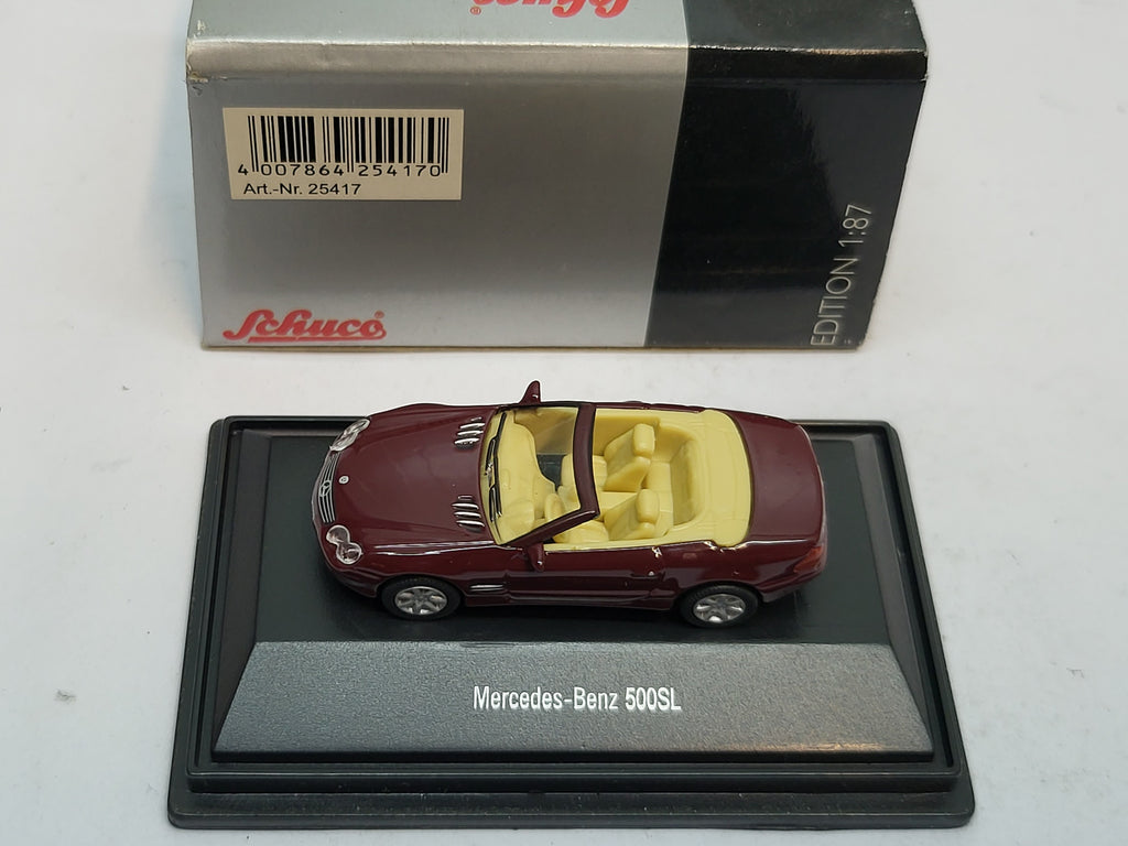 Mercedes-Benz 500SL Cabriolet Bordeaux Rood - Schuco 1:87