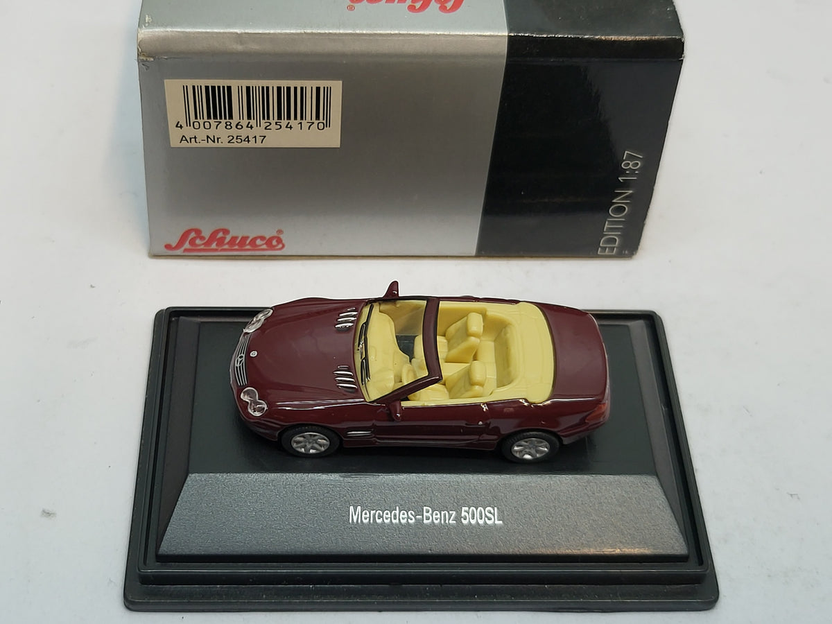 Mercedes-Benz 500SL Cabriolet Bordeaux Rood - Schuco 1:87
