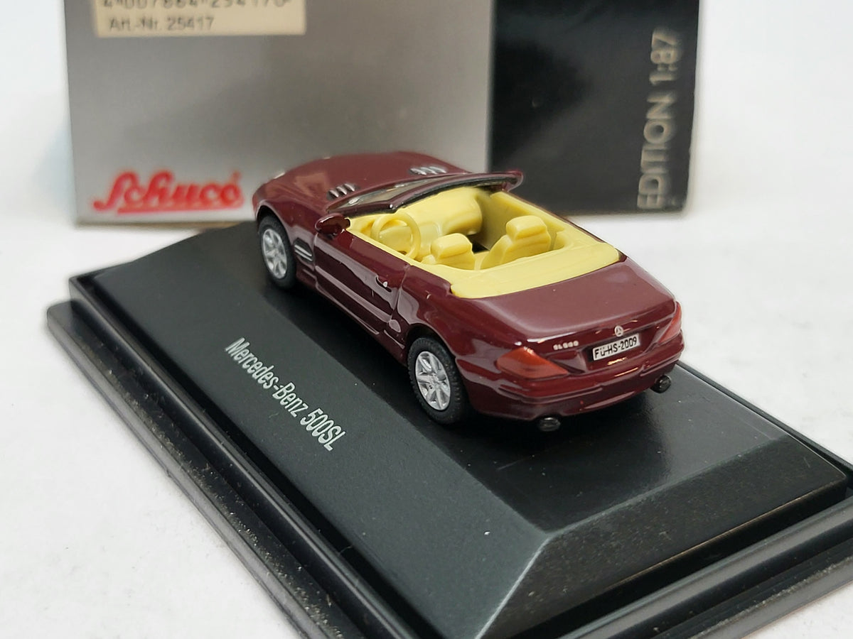 Mercedes-Benz 500SL Cabriolet Bordeaux Rood - Schuco 1:87