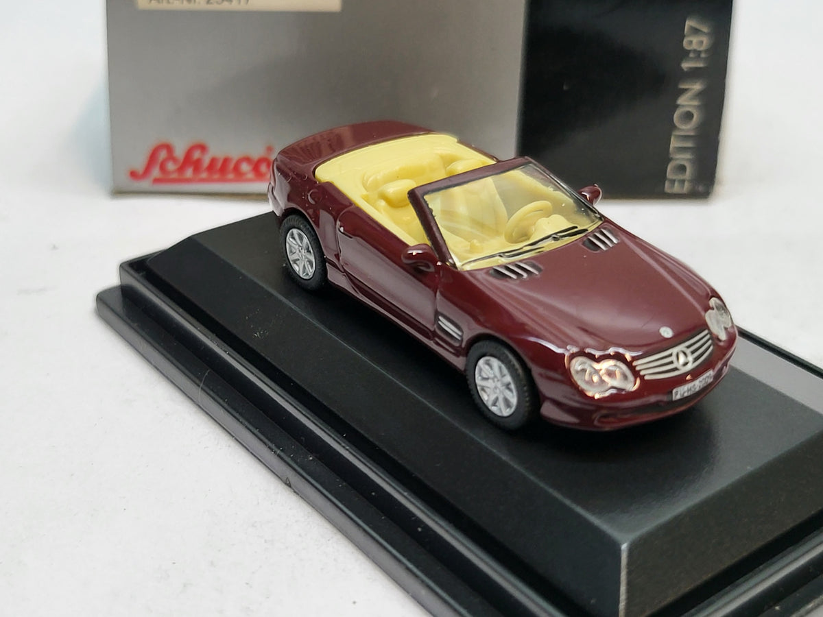 Mercedes-Benz 500SL Cabriolet Bordeaux Rood - Schuco 1:87