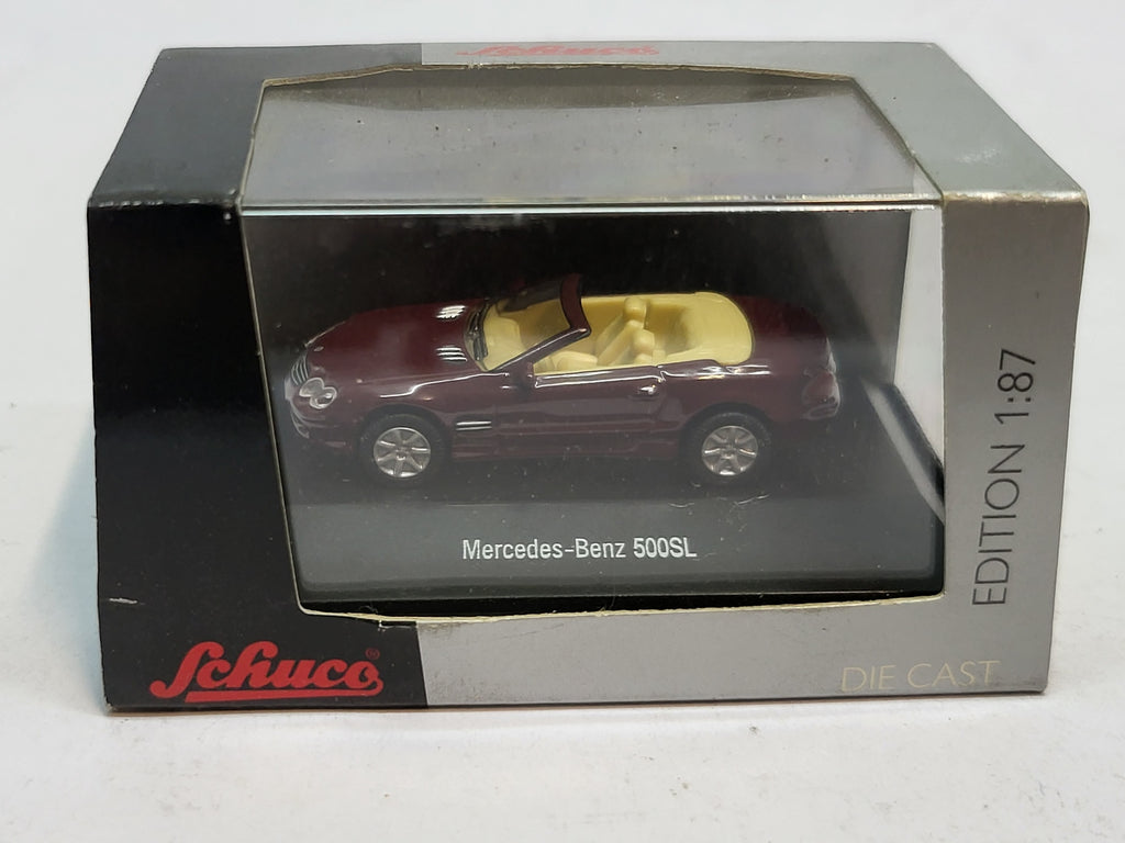 Mercedes-Benz 500SL Cabriolet Bordeaux Rood - Schuco 1:87