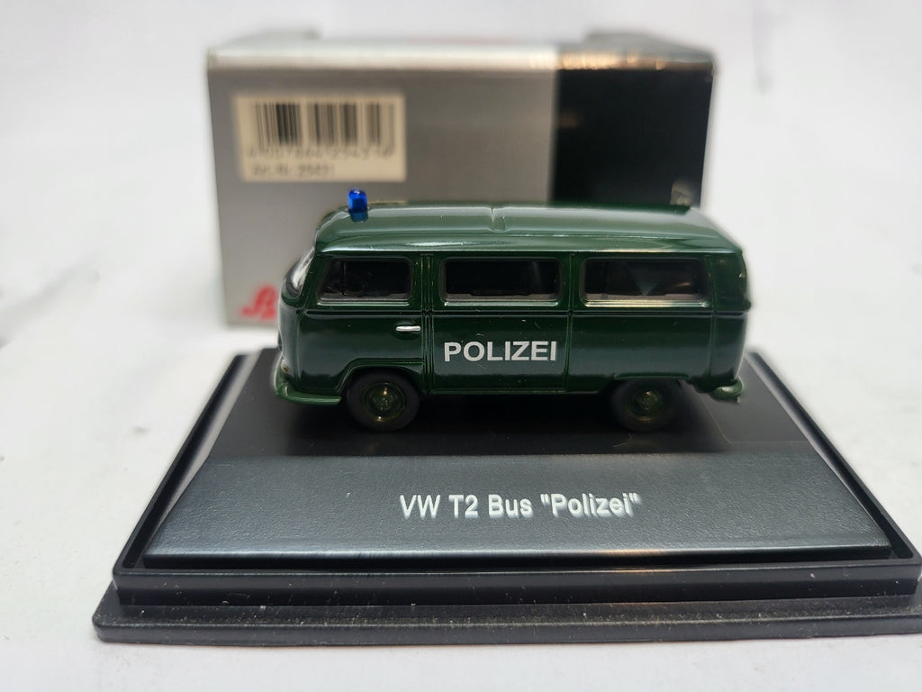Volkswagen T2 Bus Polizei Groen - Schuco 1:87