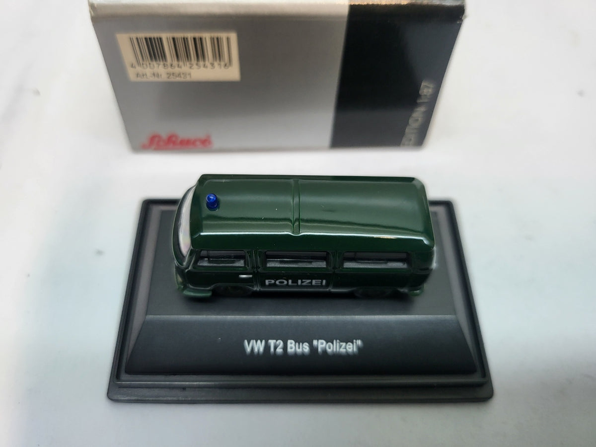 Volkswagen T2 Bus Polizei Groen - Schuco 1:87
