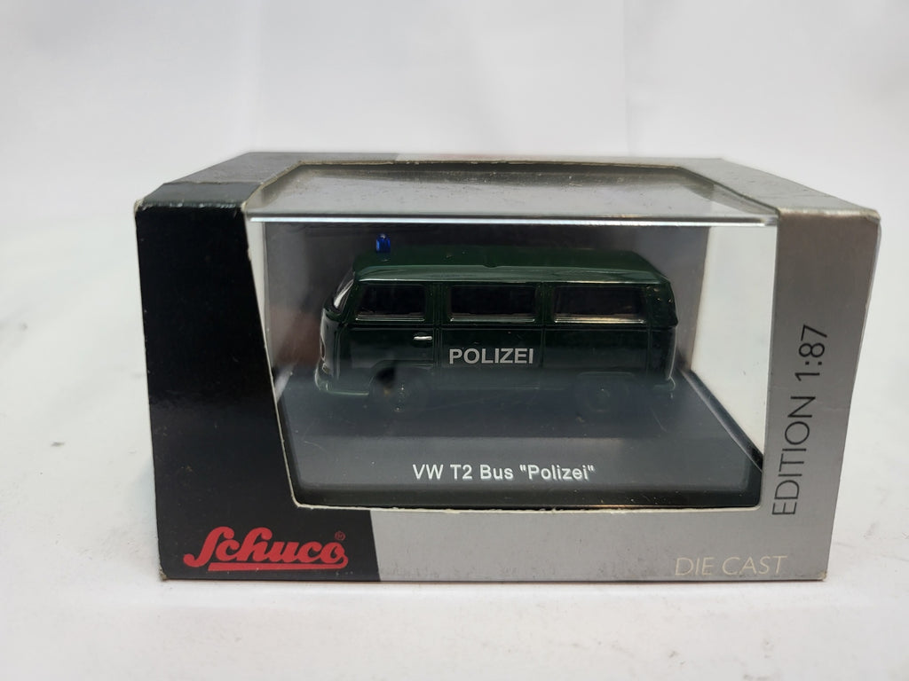 Volkswagen T2 Bus Polizei Groen - Schuco 1:87