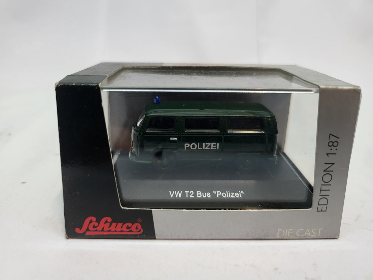 Volkswagen T2 Bus Polizei Groen - Schuco 1:87