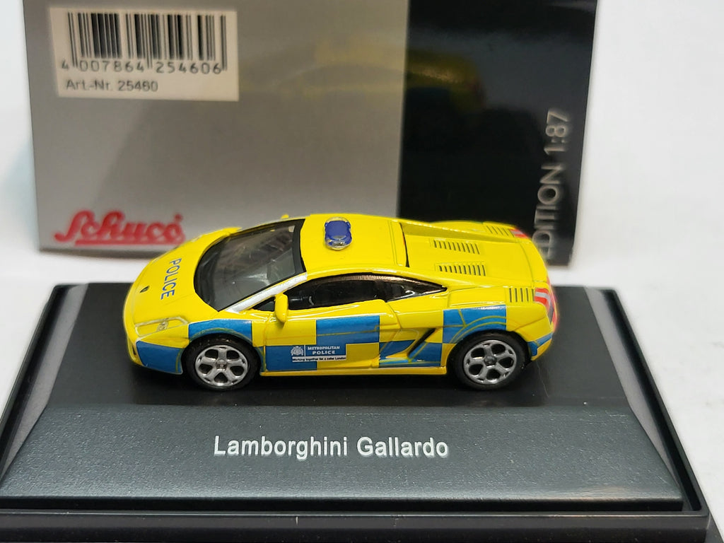 Lamborghini Gallardo Metropolitan Police London Geel/Blauw - Schuco 1:87