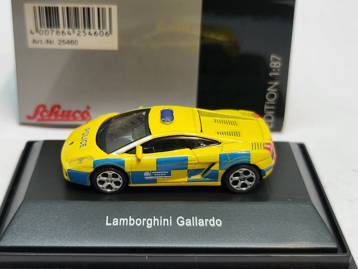 Lamborghini Gallardo Metropolitan Police London Geel/Blauw - Schuco 1:87