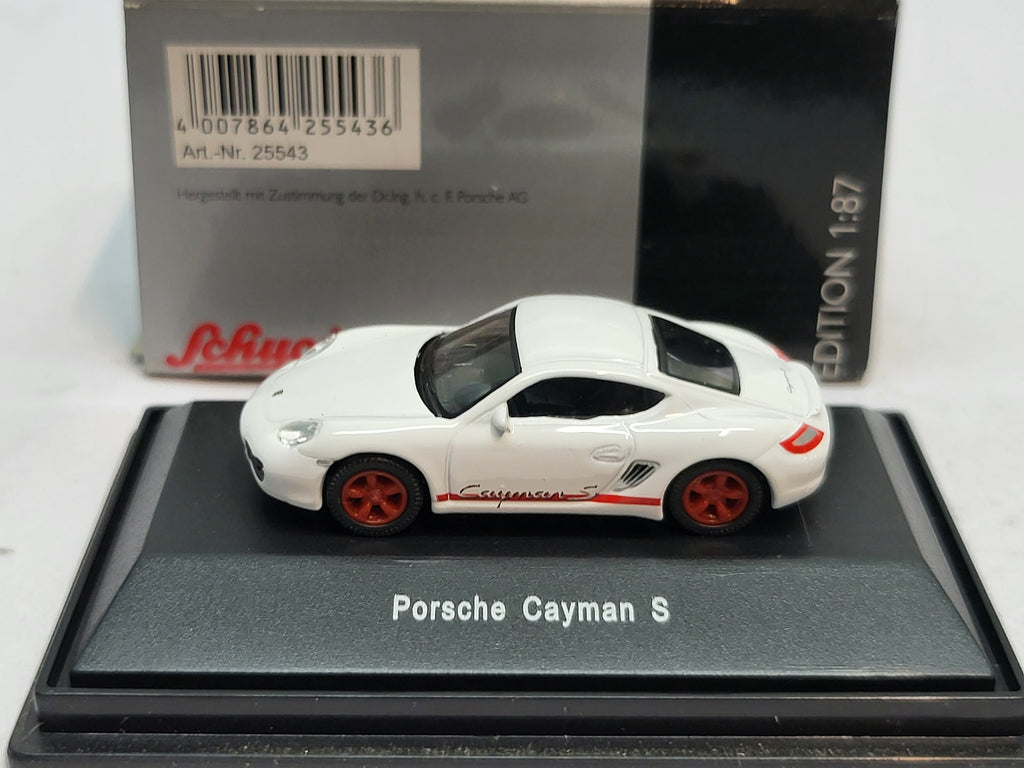 Porsche Cayman S Wit/Rood - Schuco 1:87
