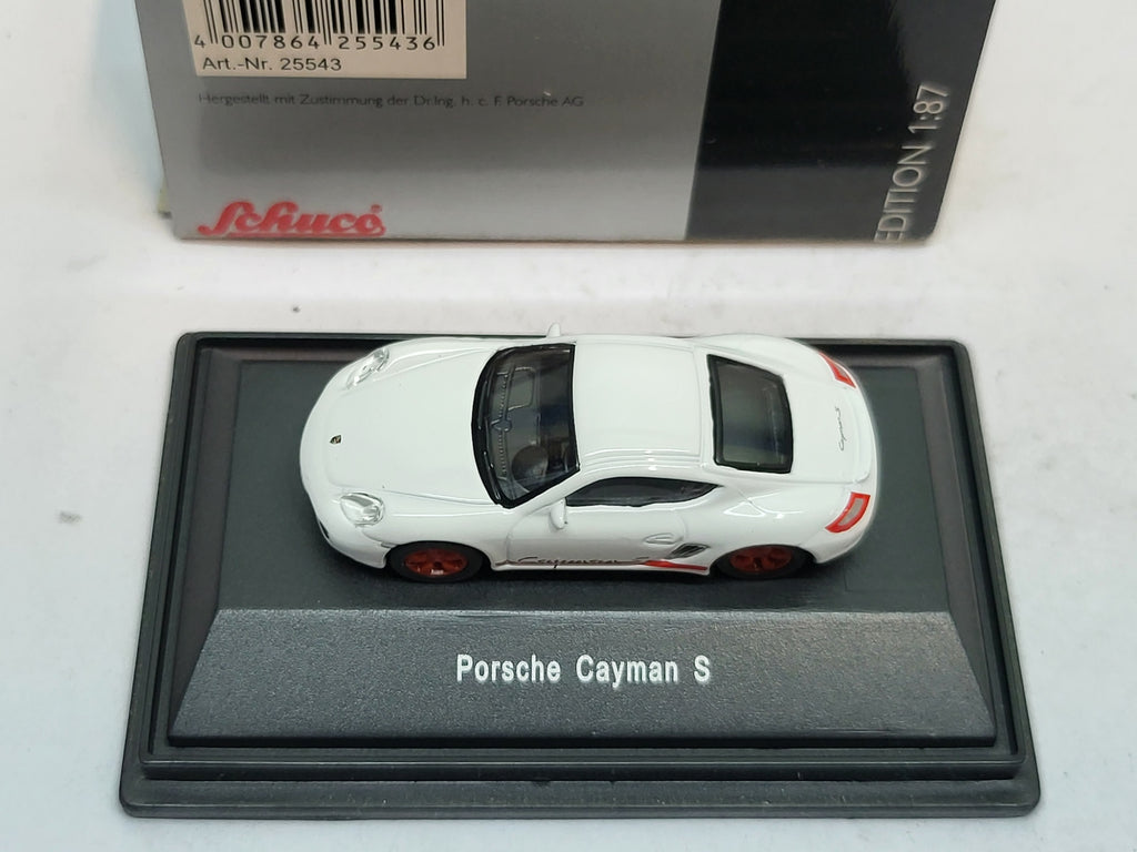 Porsche Cayman S Wit/Rood - Schuco 1:87