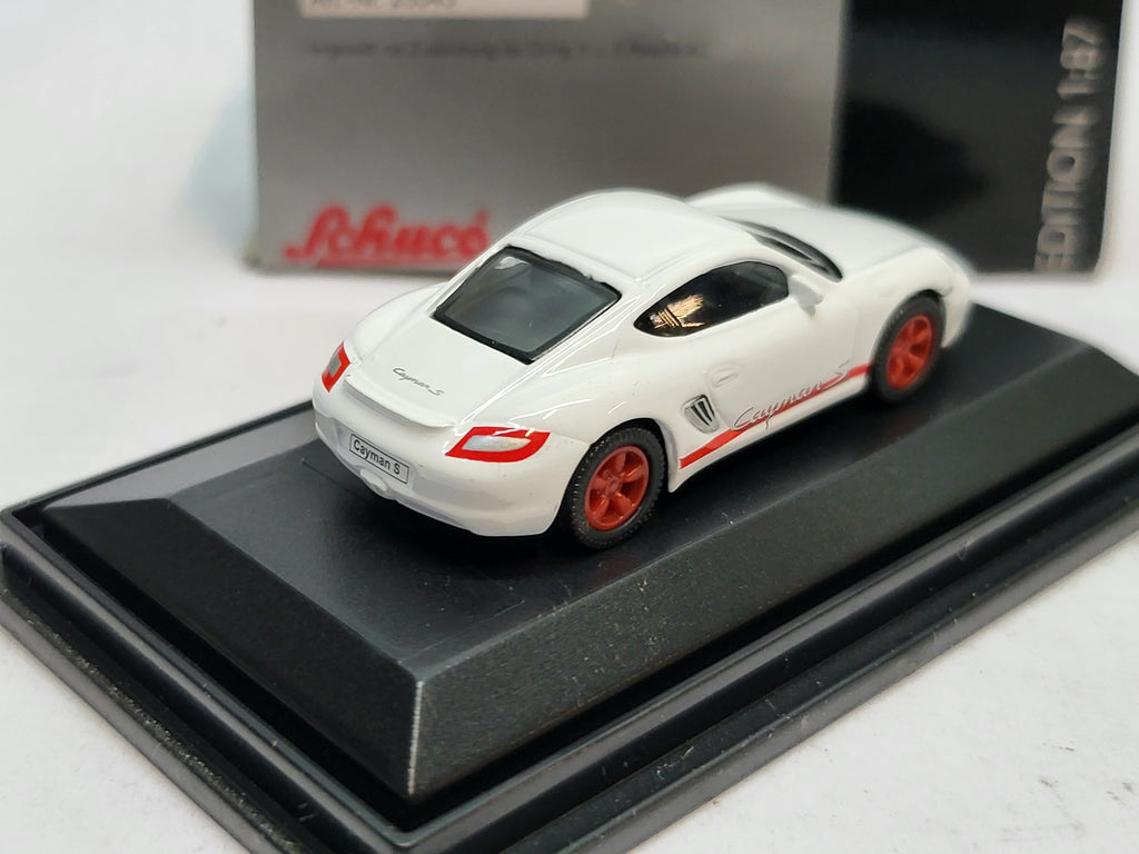 Porsche Cayman S Wit/Rood - Schuco 1:87