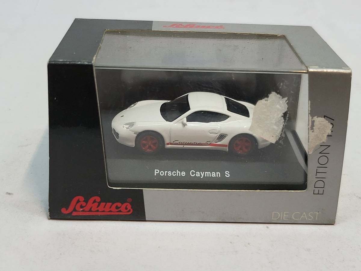 Porsche Cayman S Wit/Rood - Schuco 1:87