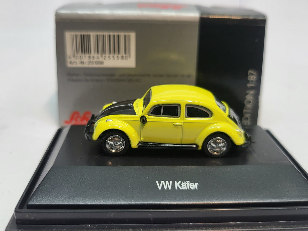 Volkswagen Kever/Beetle Geel/Zwart - Schuco 1:87