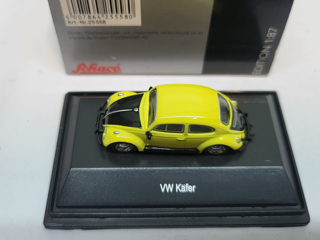 Volkswagen Kever/Beetle Geel/Zwart - Schuco 1:87