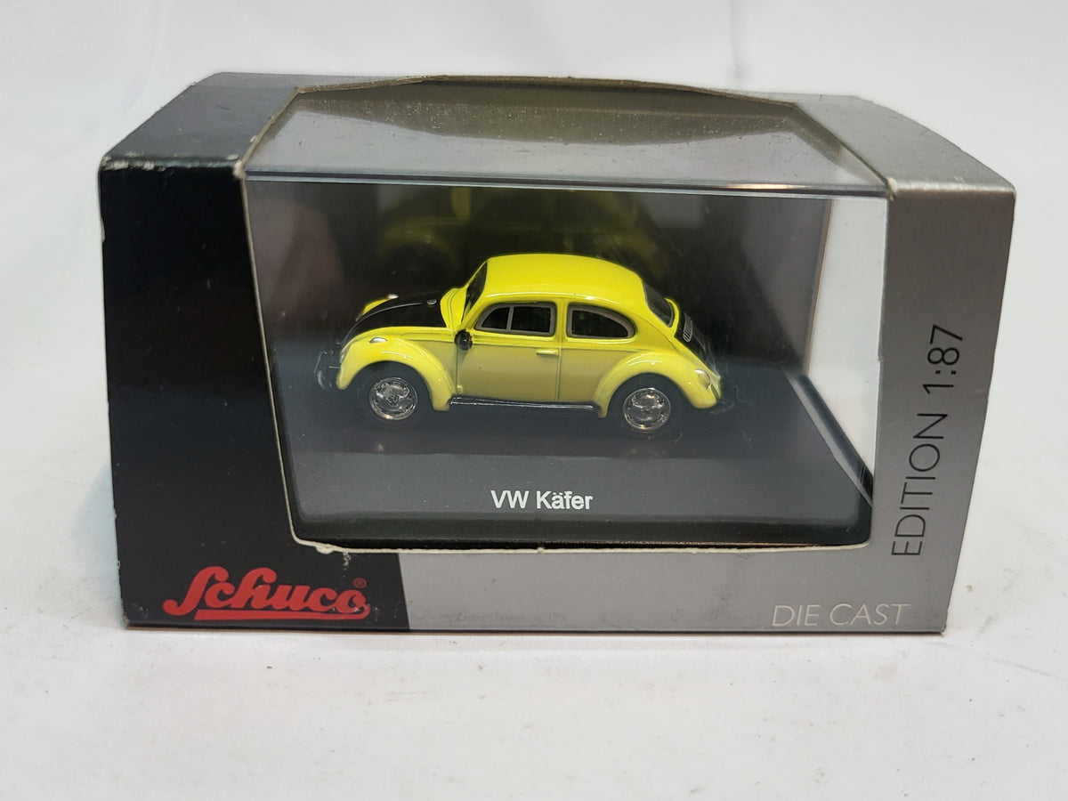 Volkswagen Kever/Beetle Geel/Zwart - Schuco 1:87