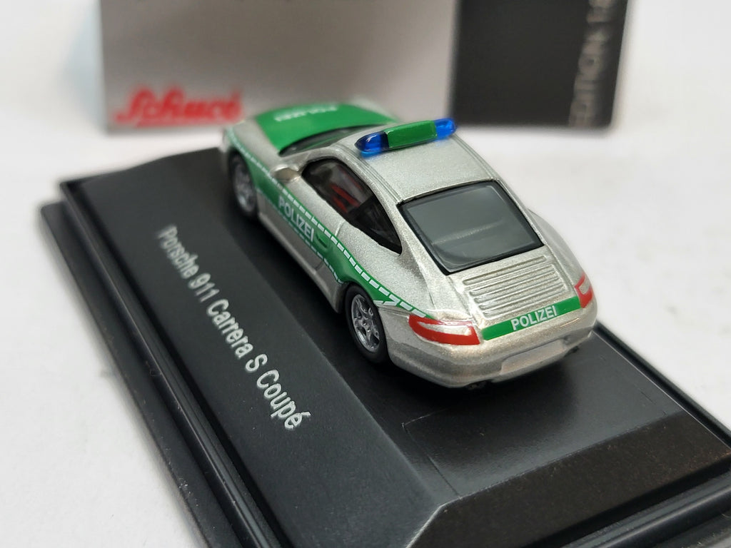 Porsche 911 Carrera S Coupé Polizei Groen/Grijs - Schuco 1:87