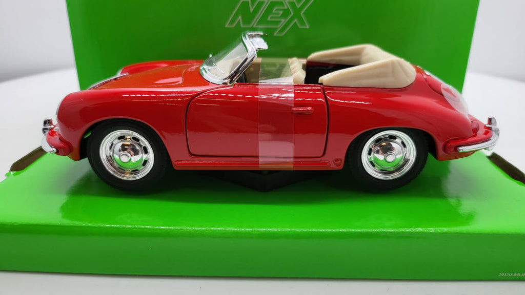 Porsche 356B Cabriolet Rood 1958 Welly 1:24