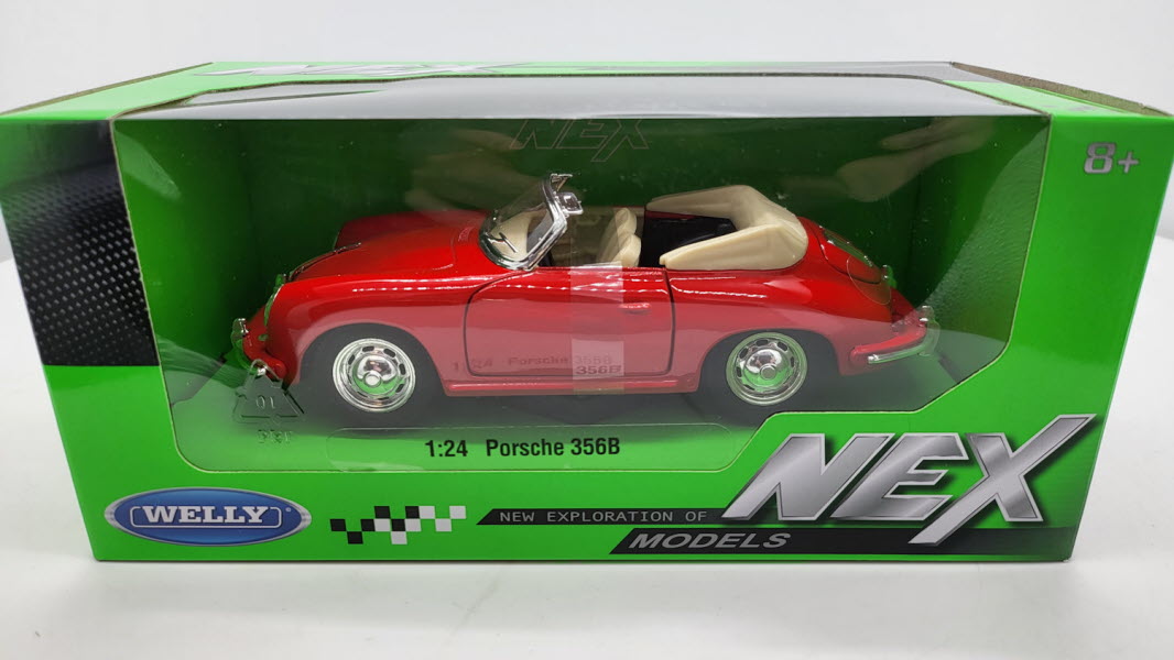 Porsche 356B Cabriolet Rood 1958 Welly 1:24