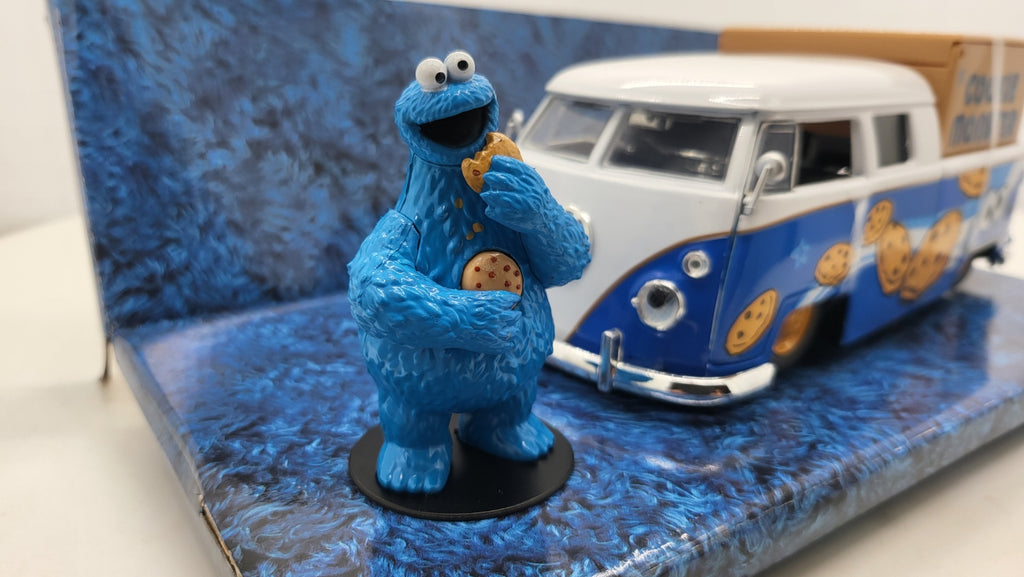 Jada Toys Volkswagen Bus T1 PickUp Cookie Monster Blauw 1963 - Schaal 1:24