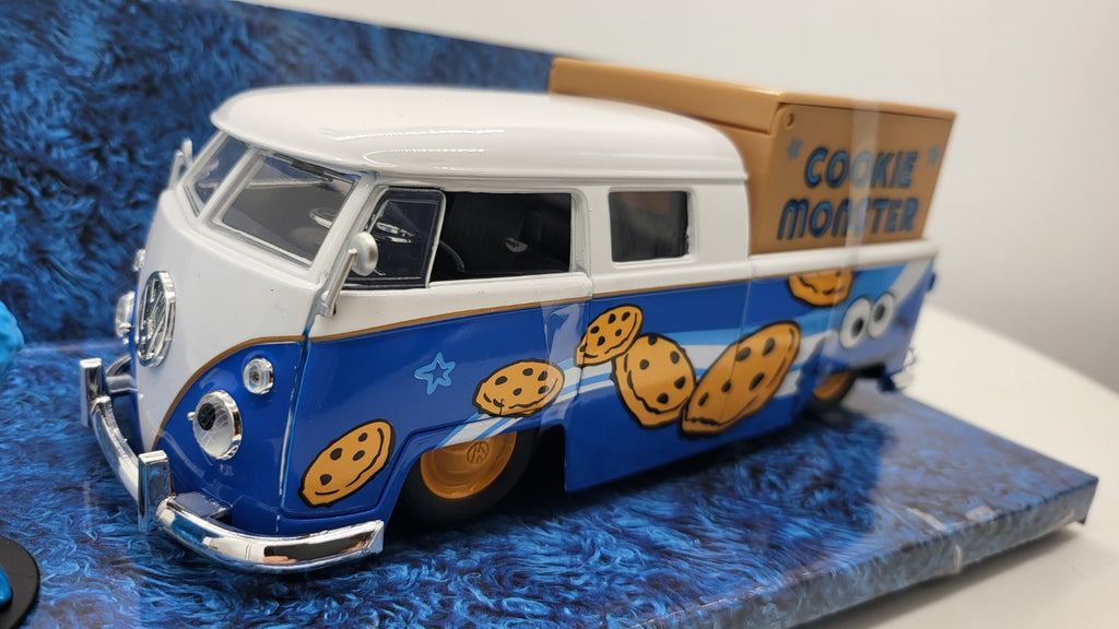 Jada Toys Volkswagen Bus T1 PickUp Cookie Monster Blauw 1963 - Schaal 1:24